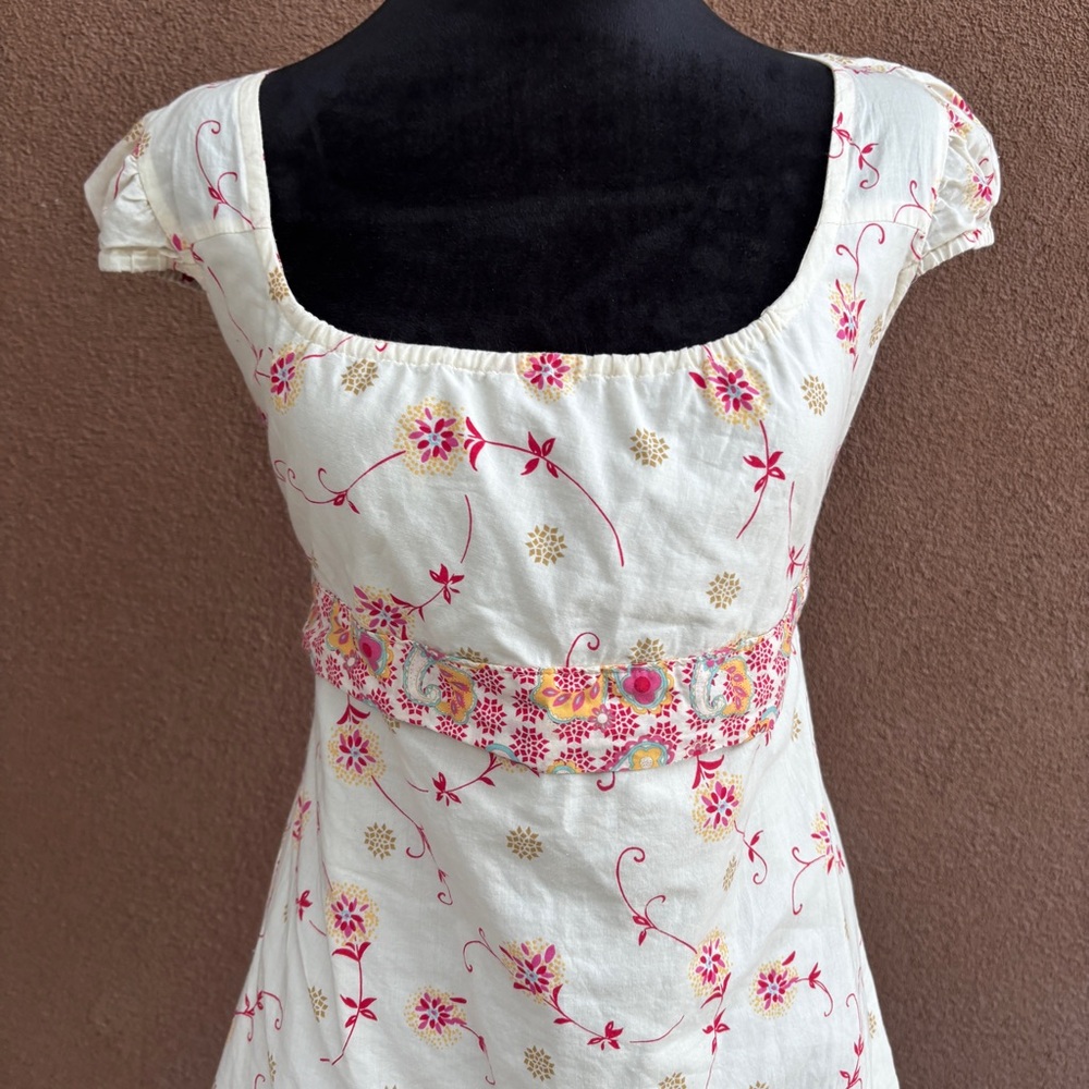 Pepe Jeans Cream and Pink Floral Milk Maid Dress